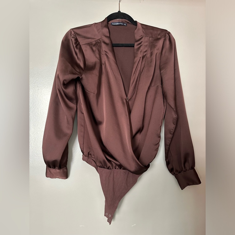 Abercrombie brown wrap body suit size medium